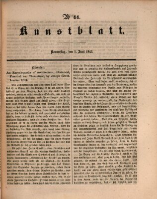 Morgenblatt für gebildete Leser. Kunstblatt (Morgenblatt für gebildete Stände) Donnerstag 1. Juni 1843