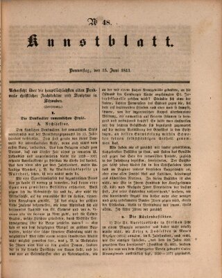 Morgenblatt für gebildete Leser. Kunstblatt (Morgenblatt für gebildete Stände) Donnerstag 15. Juni 1843