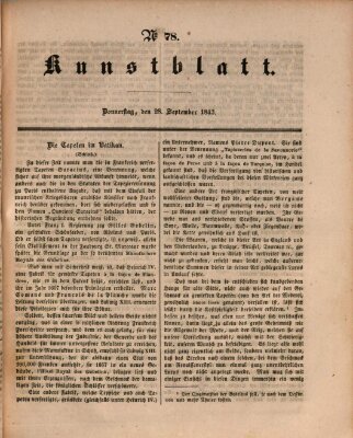 Morgenblatt für gebildete Leser. Kunstblatt (Morgenblatt für gebildete Stände) Donnerstag 28. September 1843