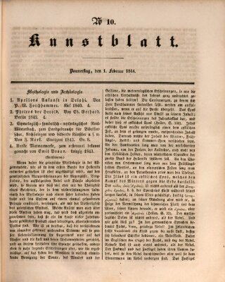 Morgenblatt für gebildete Leser. Kunstblatt (Morgenblatt für gebildete Stände) Donnerstag 1. Februar 1844