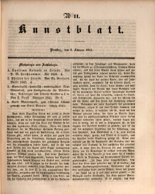 Morgenblatt für gebildete Leser. Kunstblatt (Morgenblatt für gebildete Stände) Dienstag 6. Februar 1844