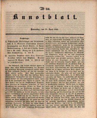 Morgenblatt für gebildete Leser. Kunstblatt (Morgenblatt für gebildete Stände) Donnerstag 25. April 1844