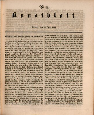 Morgenblatt für gebildete Leser. Kunstblatt (Morgenblatt für gebildete Stände) Dienstag 25. Juni 1844