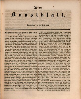 Morgenblatt für gebildete Leser. Kunstblatt (Morgenblatt für gebildete Stände) Donnerstag 27. Juni 1844