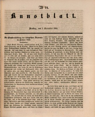 Morgenblatt für gebildete Leser. Kunstblatt (Morgenblatt für gebildete Stände) Dienstag 3. September 1844