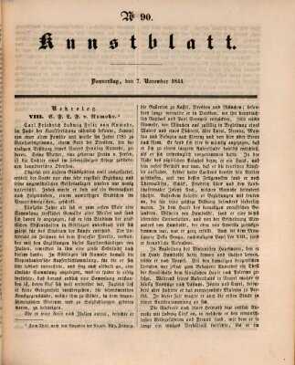 Morgenblatt für gebildete Leser. Kunstblatt (Morgenblatt für gebildete Stände) Donnerstag 7. November 1844