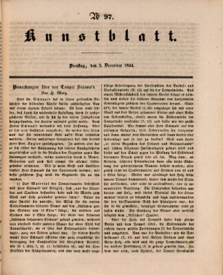 Morgenblatt für gebildete Leser. Kunstblatt (Morgenblatt für gebildete Stände) Dienstag 3. Dezember 1844