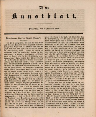 Morgenblatt für gebildete Leser. Kunstblatt (Morgenblatt für gebildete Stände) Donnerstag 5. Dezember 1844