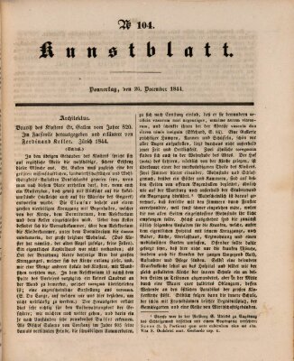 Morgenblatt für gebildete Leser. Kunstblatt (Morgenblatt für gebildete Stände) Donnerstag 26. Dezember 1844