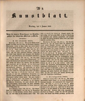 Morgenblatt für gebildete Leser. Kunstblatt (Morgenblatt für gebildete Stände) Dienstag 7. Januar 1845