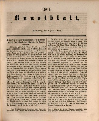 Morgenblatt für gebildete Leser. Kunstblatt (Morgenblatt für gebildete Stände) Donnerstag 9. Januar 1845