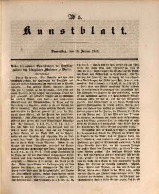 Morgenblatt für gebildete Leser. Kunstblatt (Morgenblatt für gebildete Stände) Donnerstag 16. Januar 1845