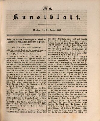 Morgenblatt für gebildete Leser. Kunstblatt (Morgenblatt für gebildete Stände) Dienstag 21. Januar 1845