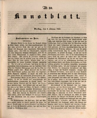 Morgenblatt für gebildete Leser. Kunstblatt (Morgenblatt für gebildete Stände) Dienstag 4. Februar 1845