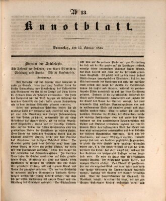 Morgenblatt für gebildete Leser. Kunstblatt (Morgenblatt für gebildete Stände) Donnerstag 13. Februar 1845