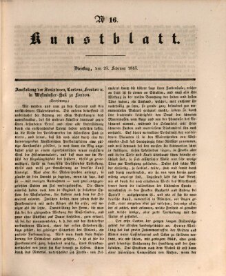 Morgenblatt für gebildete Leser. Kunstblatt (Morgenblatt für gebildete Stände) Dienstag 25. Februar 1845