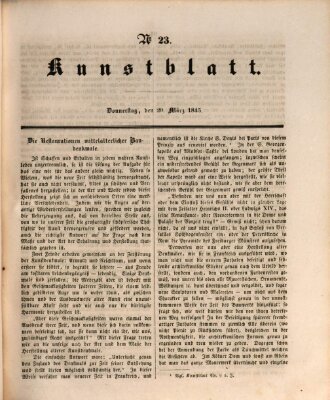 Morgenblatt für gebildete Leser. Kunstblatt (Morgenblatt für gebildete Stände) Donnerstag 20. März 1845