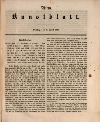 Morgenblatt für gebildete Leser. Kunstblatt (Morgenblatt für gebildete Stände) Dienstag 8. April 1845