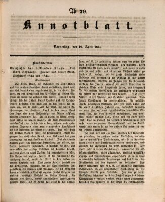 Morgenblatt für gebildete Leser. Kunstblatt (Morgenblatt für gebildete Stände) Donnerstag 10. April 1845