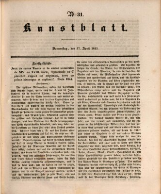 Morgenblatt für gebildete Leser. Kunstblatt (Morgenblatt für gebildete Stände) Donnerstag 17. April 1845