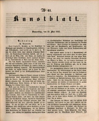 Morgenblatt für gebildete Leser. Kunstblatt (Morgenblatt für gebildete Stände) Donnerstag 22. Mai 1845