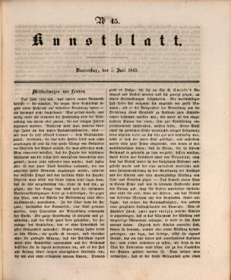 Morgenblatt für gebildete Leser. Kunstblatt (Morgenblatt für gebildete Stände) Donnerstag 5. Juni 1845