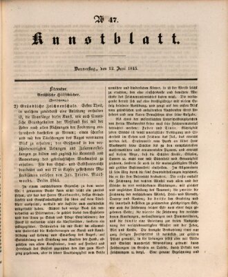 Morgenblatt für gebildete Leser. Kunstblatt (Morgenblatt für gebildete Stände) Donnerstag 12. Juni 1845