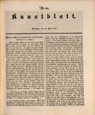 Morgenblatt für gebildete Leser. Kunstblatt (Morgenblatt für gebildete Stände) Dienstag 22. Juli 1845
