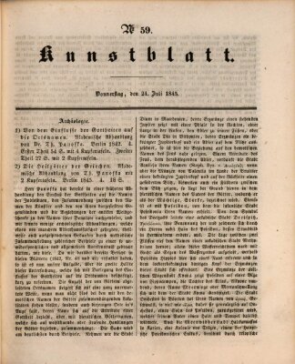 Morgenblatt für gebildete Leser. Kunstblatt (Morgenblatt für gebildete Stände) Donnerstag 24. Juli 1845