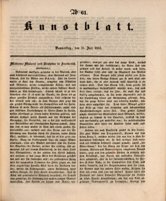 Morgenblatt für gebildete Leser. Kunstblatt (Morgenblatt für gebildete Stände) Donnerstag 31. Juli 1845