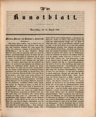 Morgenblatt für gebildete Leser. Kunstblatt (Morgenblatt für gebildete Stände) Donnerstag 21. August 1845