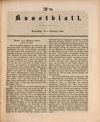 Morgenblatt für gebildete Leser. Kunstblatt (Morgenblatt für gebildete Stände) Donnerstag 4. September 1845