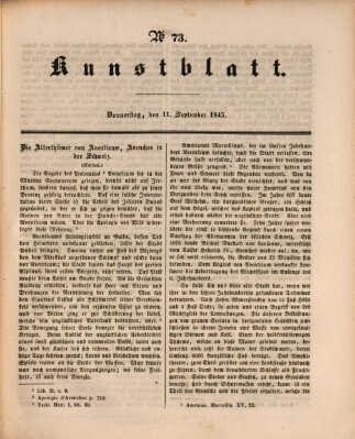 Morgenblatt für gebildete Leser. Kunstblatt (Morgenblatt für gebildete Stände) Donnerstag 11. September 1845