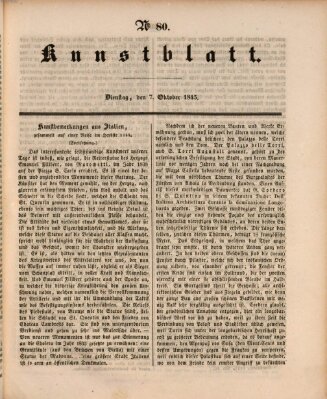 Morgenblatt für gebildete Leser. Kunstblatt (Morgenblatt für gebildete Stände) Dienstag 7. Oktober 1845