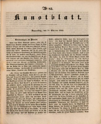 Morgenblatt für gebildete Leser. Kunstblatt (Morgenblatt für gebildete Stände) Donnerstag 16. Oktober 1845