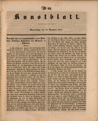 Morgenblatt für gebildete Leser. Kunstblatt (Morgenblatt für gebildete Stände) Donnerstag 13. November 1845