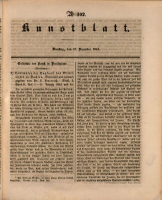 Morgenblatt für gebildete Leser. Kunstblatt (Morgenblatt für gebildete Stände) Dienstag 23. Dezember 1845