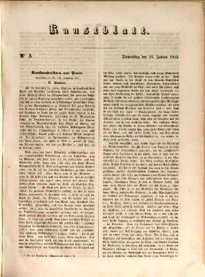 Morgenblatt für gebildete Leser. Kunstblatt (Morgenblatt für gebildete Stände) Donnerstag 15. Januar 1846