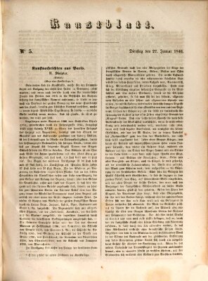 Morgenblatt für gebildete Leser. Kunstblatt (Morgenblatt für gebildete Stände) Dienstag 27. Januar 1846