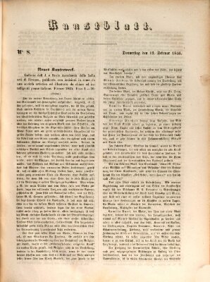 Morgenblatt für gebildete Leser. Kunstblatt (Morgenblatt für gebildete Stände) Donnerstag 12. Februar 1846