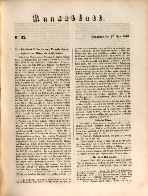 Morgenblatt für gebildete Leser. Kunstblatt (Morgenblatt für gebildete Stände) Samstag 27. Juni 1846