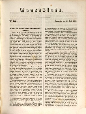 Morgenblatt für gebildete Leser. Kunstblatt (Morgenblatt für gebildete Stände) Donnerstag 16. Juli 1846