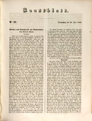 Morgenblatt für gebildete Leser. Kunstblatt (Morgenblatt für gebildete Stände) Donnerstag 30. Juli 1846