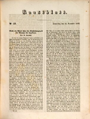 Morgenblatt für gebildete Leser. Kunstblatt (Morgenblatt für gebildete Stände) Donnerstag 19. November 1846