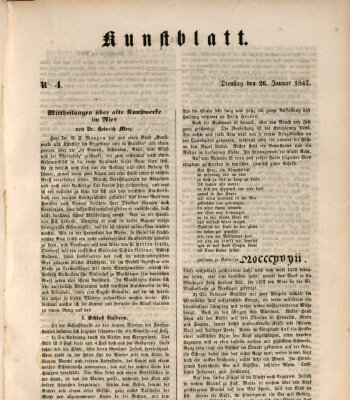 Morgenblatt für gebildete Leser. Kunstblatt (Morgenblatt für gebildete Stände) Dienstag 26. Januar 1847