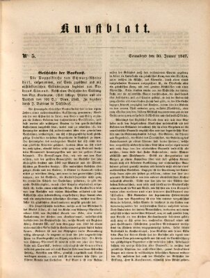 Morgenblatt für gebildete Leser. Kunstblatt (Morgenblatt für gebildete Stände) Samstag 30. Januar 1847