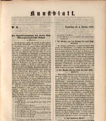 Morgenblatt für gebildete Leser. Kunstblatt (Morgenblatt für gebildete Stände) Donnerstag 4. Februar 1847