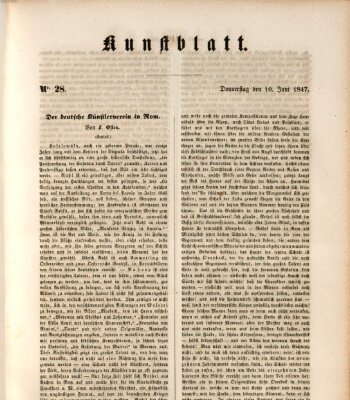 Morgenblatt für gebildete Leser. Kunstblatt (Morgenblatt für gebildete Stände) Donnerstag 10. Juni 1847