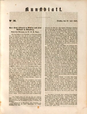 Morgenblatt für gebildete Leser. Kunstblatt (Morgenblatt für gebildete Stände) Dienstag 27. Juli 1847