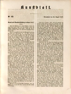 Morgenblatt für gebildete Leser. Kunstblatt (Morgenblatt für gebildete Stände) Samstag 28. August 1847